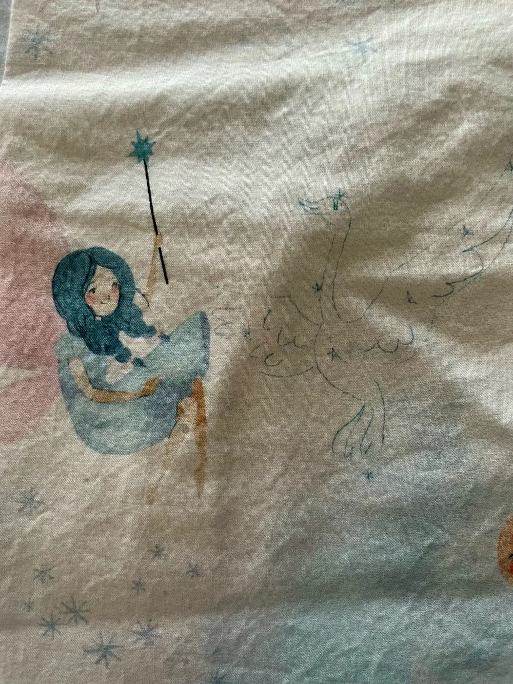 Pottery Barn Kids Celeste Fairy Print Queen Sheet Set